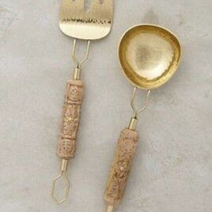 Anthropologie Serving Spoon & Fork NWT